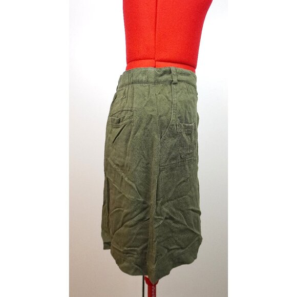 Nordstrom (BP) "Aline" Button Twill Skirt in "Olive Burnt" - Picture 3 of 8